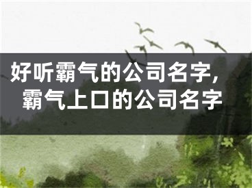 好听霸气的公司名字,霸气上口的公司名字