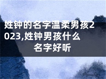 姓钟的名字温柔男孩2023,姓钟男孩什么名字好听