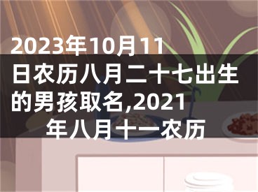 2023年10月11日农历八月二十七出生的男孩取名,2021年八月十一农历