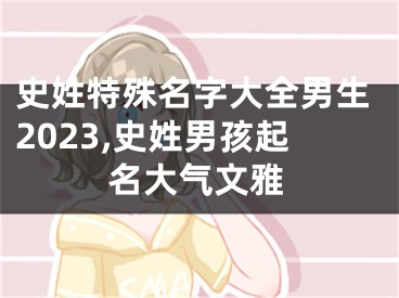 史姓特殊名字大全男生2023,史姓男孩起名大气文雅