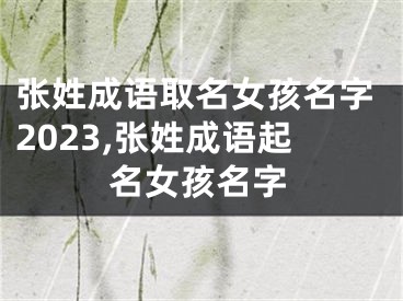 张姓成语取名女孩名字2023,张姓成语起名女孩名字