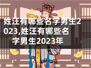 姓汪有哪些名字男生2023,姓汪有哪些名字男生2023年