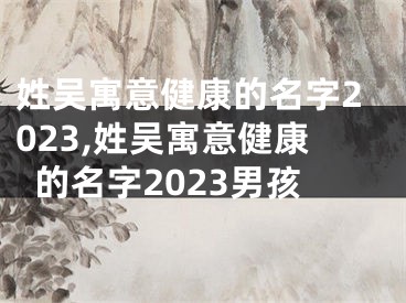 姓吴寓意健康的名字2023,姓吴寓意健康的名字2023男孩