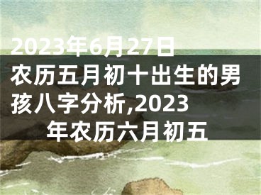 2023年6月27日农历五月初十出生的男孩八字分析,2023年农历六月初五