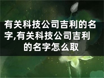 有关科技公司吉利的名字,有关科技公司吉利的名字怎么取