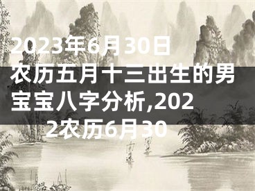 2023年6月30日农历五月十三出生的男宝宝八字分析,2022农历6月30