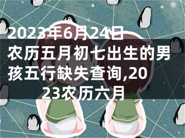 2023年6月24日农历五月初七出生的男孩五行缺失查询,2023农历六月