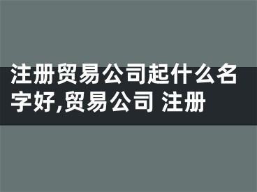 注册贸易公司起什么名字好,贸易公司 注册