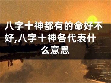 八字十神都有的命好不好,八字十神各代表什么意思