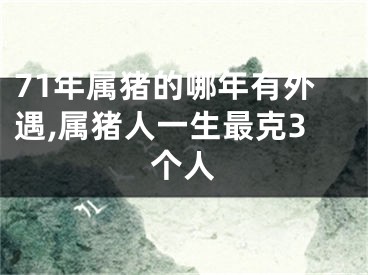 71年属猪的哪年有外遇,属猪人一生最克3个人