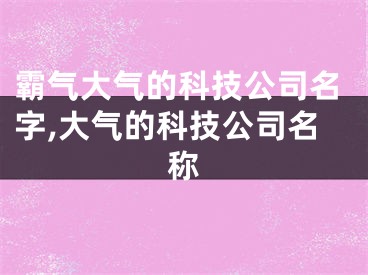 霸气大气的科技公司名字,大气的科技公司名称