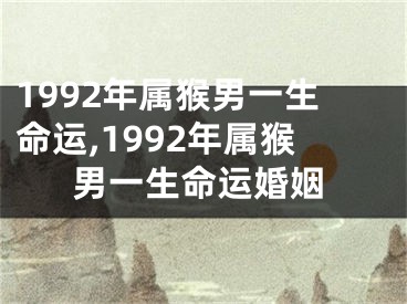 1992年属猴男一生命运,1992年属猴男一生命运婚姻