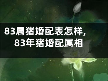 83属猪婚配表怎样,83年猪婚配属相