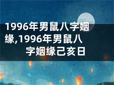 1996年男鼠八字姻缘,1996年男鼠八字姻缘己亥日