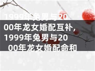 1999年兔男与2000年龙女婚配互补,1999年兔男与2000年龙女婚配命和