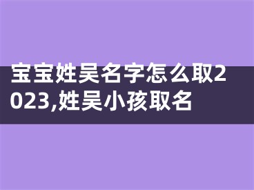 宝宝姓吴名字怎么取2023,姓吴小孩取名