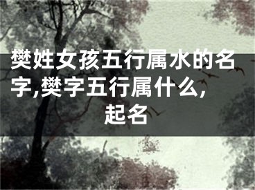 樊姓女孩五行属水的名字,樊字五行属什么,起名