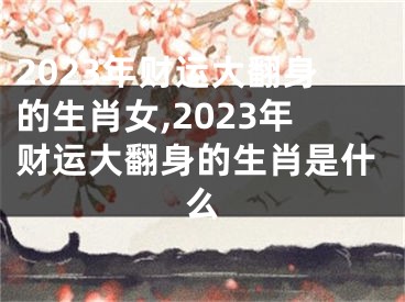 2023年财运大翻身的生肖女,2023年财运大翻身的生肖是什么