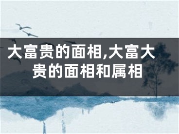 大富贵的面相,大富大贵的面相和属相