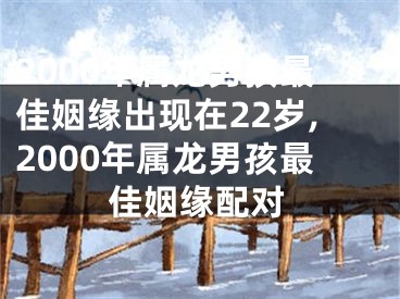 2000年属龙男孩最佳姻缘出现在22岁,2000年属龙男孩最佳姻缘配对