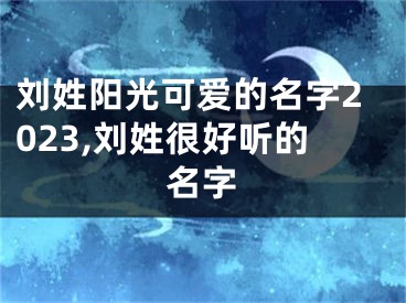 刘姓阳光可爱的名字2023,刘姓很好听的名字