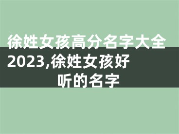 徐姓女孩高分名字大全2023,徐姓女孩好听的名字