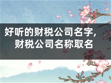 好听的财税公司名字,财税公司名称取名