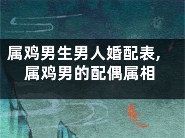 属鸡男生男人婚配表,属鸡男的配偶属相