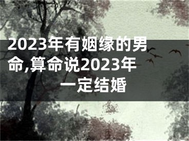 2023年有姻缘的男命,算命说2023年一定结婚