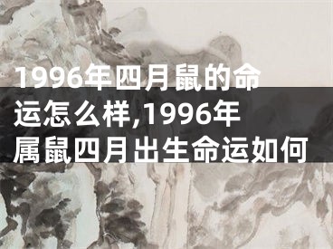 1996年四月鼠的命运怎么样,1996年属鼠四月出生命运如何