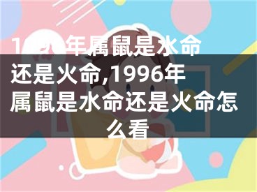 1996年属鼠是水命还是火命,1996年属鼠是水命还是火命怎么看