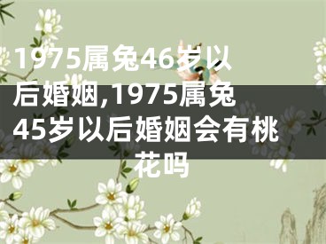 1975属兔46岁以后婚姻,1975属兔45岁以后婚姻会有桃花吗