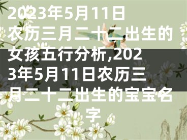 2023年5月11日农历三月二十二出生的女孩五行分析,2023年5月11日农历三月二十二出生的宝宝名字