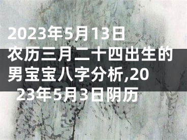 2023年5月13日农历三月二十四出生的男宝宝八字分析,2023年5月3日阴历