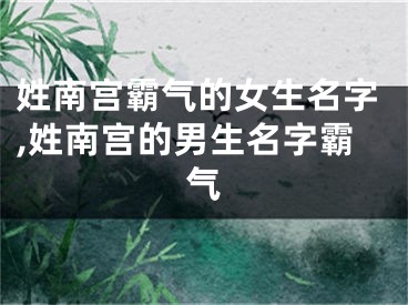 姓南宫霸气的女生名字,姓南宫的男生名字霸气