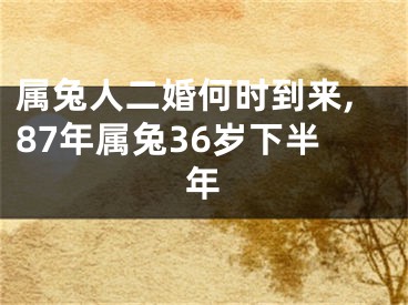 属兔人二婚何时到来,87年属兔36岁下半年