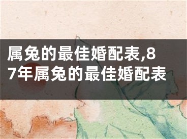 属兔的最佳婚配表,87年属兔的最佳婚配表