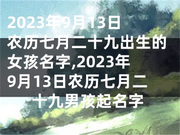 2023年9月13日农历七月二十九出生的女孩名字,2023年9月13日农历七月二十九男孩起名字