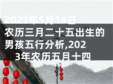 2023年5月14日农历三月二十五出生的男孩五行分析,2023年农历五月十四