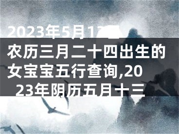 2023年5月13日农历三月二十四出生的女宝宝五行查询,2023年阴历五月十三