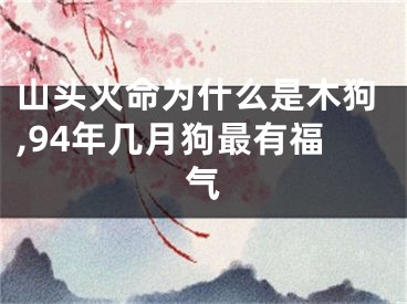 山头火命为什么是木狗,94年几月狗最有福气