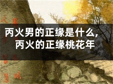 丙火男的正缘是什么,丙火的正缘桃花年