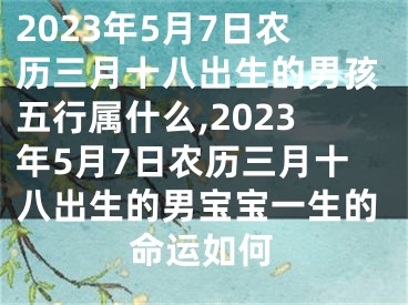 2023年5月7日农历三月十八出生的男孩五行属什么,2023年5月7日农历三月十八出生的男宝宝一生的命运如何