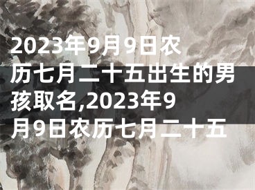 2023年9月9日农历七月二十五出生的男孩取名,2023年9月9日农历七月二十五