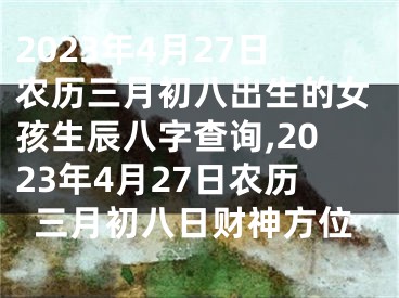 2023年4月27日农历三月初八出生的女孩生辰八字查询,2023年4月27日农历三月初八日财神方位