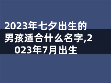 2023年七夕出生的男孩适合什么名字,2023年7月出生