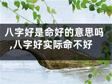 八字好是命好的意思吗,八字好实际命不好