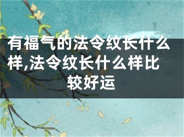 有福气的法令纹长什么样,法令纹长什么样比较好运