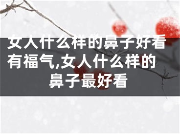 女人什么样的鼻子好看有福气,女人什么样的鼻子最好看