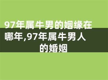 97年属牛男的姻缘在哪年,97年属牛男人的婚姻